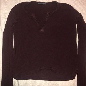 Loose Burgundy Brandy Melville long sleeve shirt